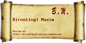 Birnstingl Maxim névjegykártya